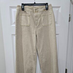 OAT New York High Rise Wide Leg Jeans Size 31 Tan
